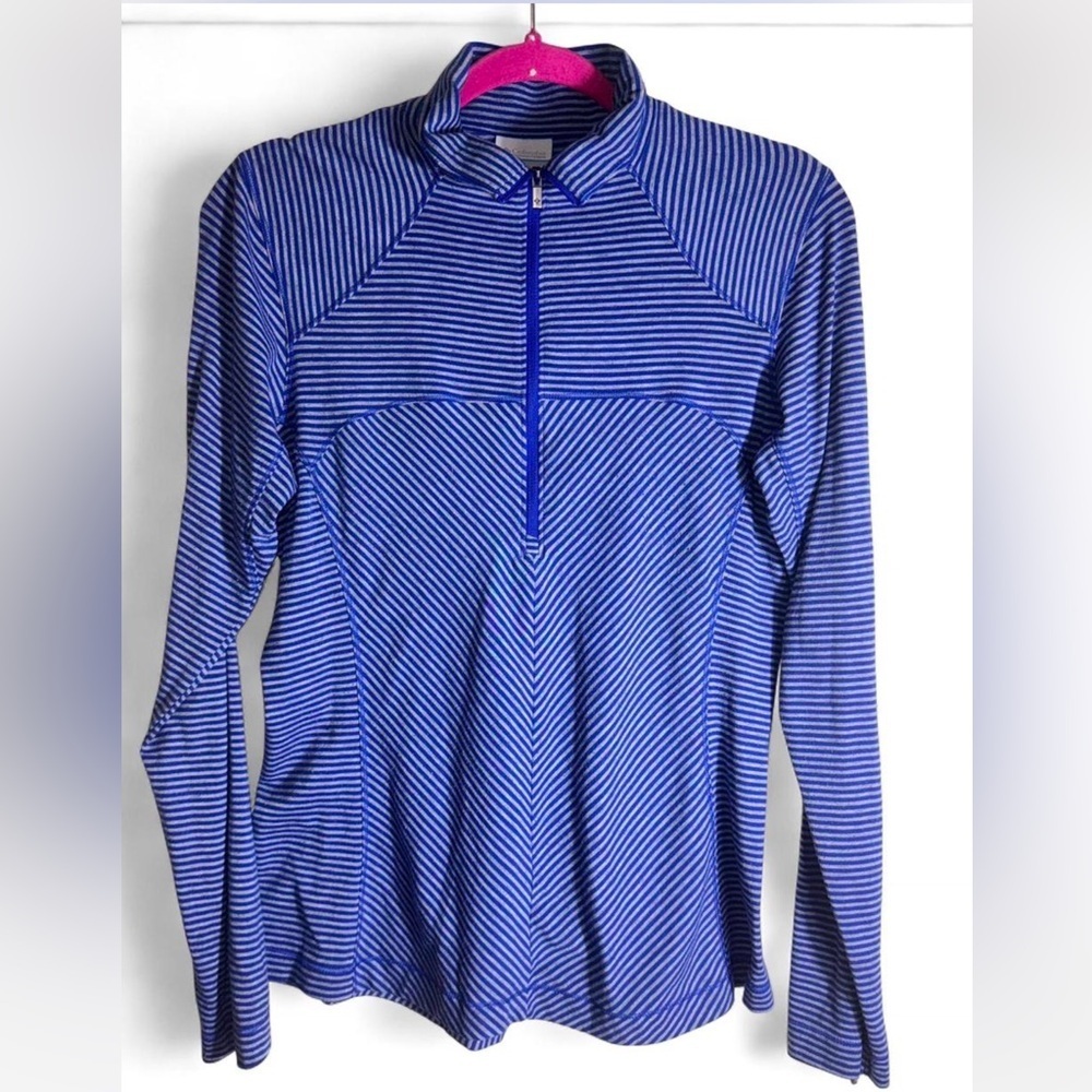 Columbia Blue and White Striped Top